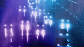 Raining On City Road In Glowing Neon Colors - Powered by Shutterstock - Get 15% off with code: PIKWIZARD15