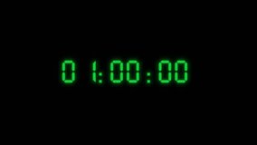 A digital countdown timer with glowing green numbers on a black background, simulating a clock ticking down in real-time, ideal for technology and suspense concepts. - Powered by Shutterstock - Get 15% off with code: PIKWIZARD15
