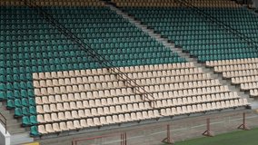 Stadium seats. Rows of green color seats in the stadium - Powered by Shutterstock - Get 15% off with code: PIKWIZARD15