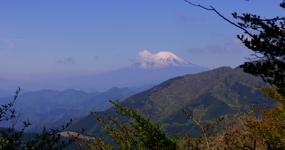 Mount Fuji and the Tanzawa Mountains as seen from Mt. Oyama, Kanagawa Prefecture