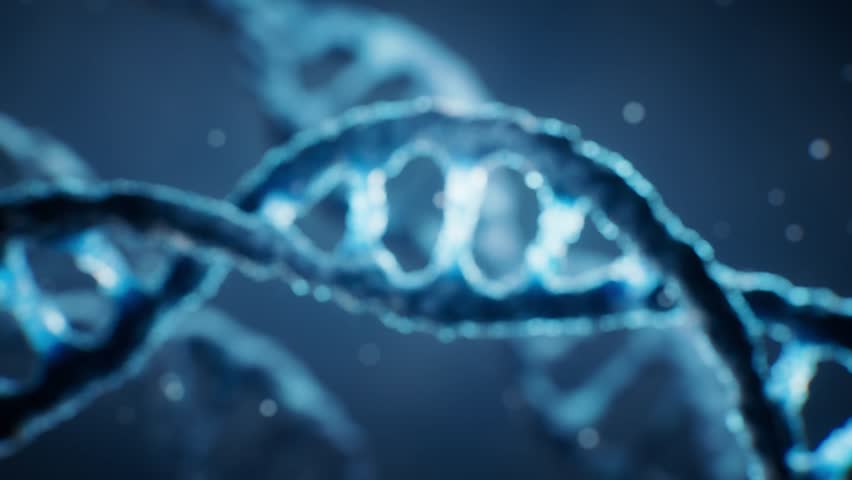 Damaged DNA Strand with Highlighted Section - Mutation, Genetic Defect, Disease, Science, Biotechnology, 3D Animation - Close-Up