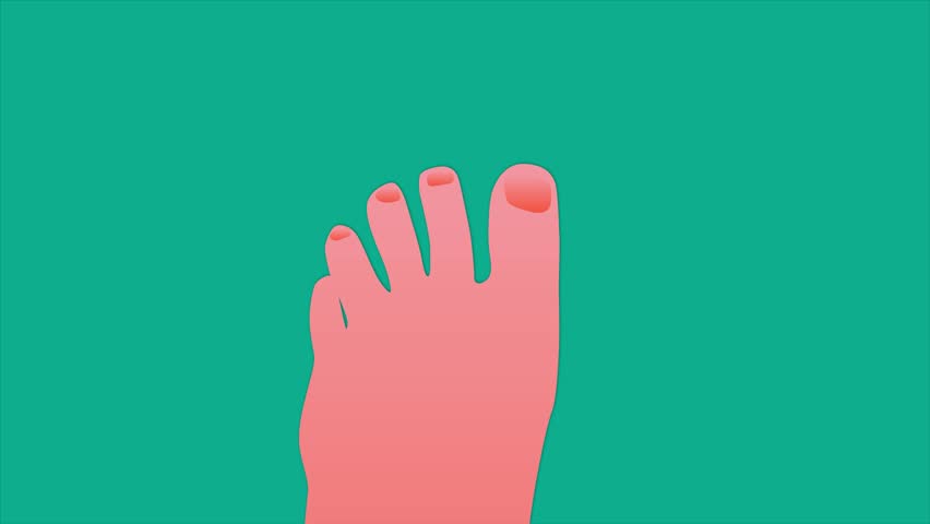 Foot fungus. Minimal modern motion design. Abstract animation