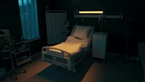  Empty Hospital Room at Night - Dimly Lit, Eerie, Unoccupied Bed, Medical Equipment - Healthcare, Illness, Recovery - Powered by Shutterstock - Get 15% off with code: PIKWIZARD15