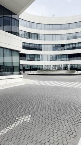 A fountain in the middle of the courtyard residential area. Dammam saudi arabia