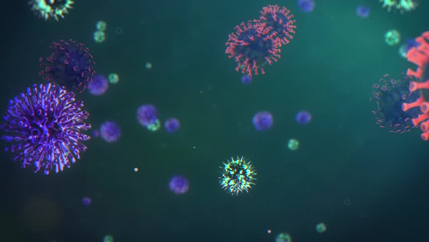 Multiple viruses under microscope animated medical science background video motion graphic - Powered by Shutterstock - Get 15% off with code: PIKWIZARD15