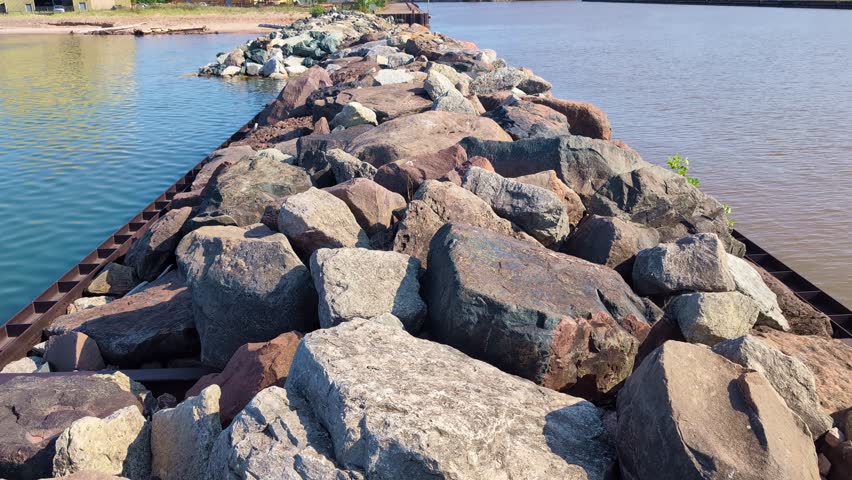 Ontonagon Breakwater at Lake Superior in the upper peninsula of Michigan