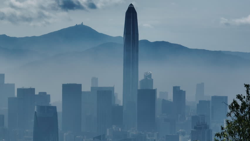 Aerial view of landscape in Shenzhen city, China