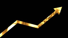  upward moving gold arrow animation on black background Gold Zigzag Arrow Icon animation – Elegant Upward Direction Symbol - Powered by Shutterstock - Get 15% off with code: PIKWIZARD15