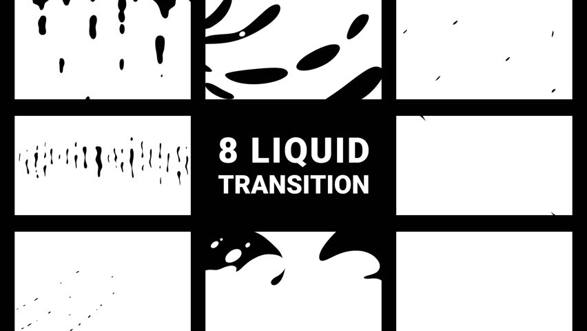 Animated of white Liquid transition collection set 