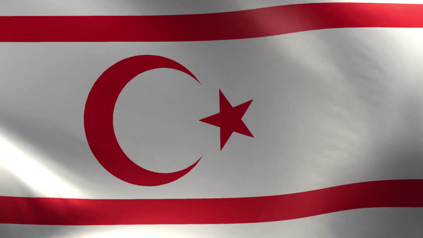 Northern Cyprus flag waving perfect loop 4K