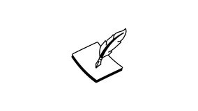 Writing a note with feather pen, doodle style animated icon 
 - Powered by Shutterstock - Get 15% off with code: PIKWIZARD15