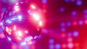 Animation, screensaver. Disco style. Retro animation. Bright light. VJ loop. Smooth rotation of the disco ball with glare on the mirrors. Seamless animation of the dance floor. - Powered by Shutterstock - Get 15% off with code: PIKWIZARD15