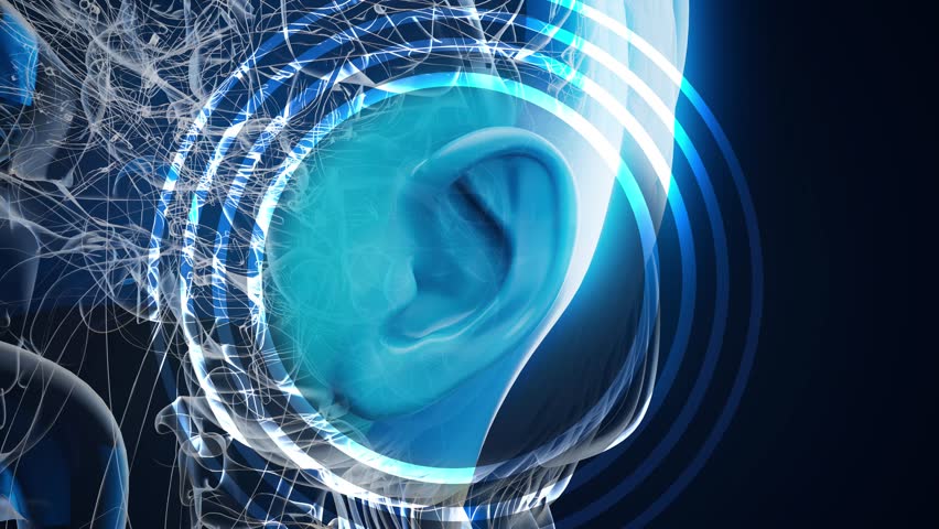 Conceptual animation of a woman with hearing loss