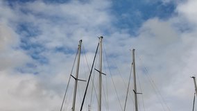 A sailboat with three masts is in the sky. The sky is cloudy and the sun is not visible - Powered by Shutterstock - Get 15% off with code: PIKWIZARD15