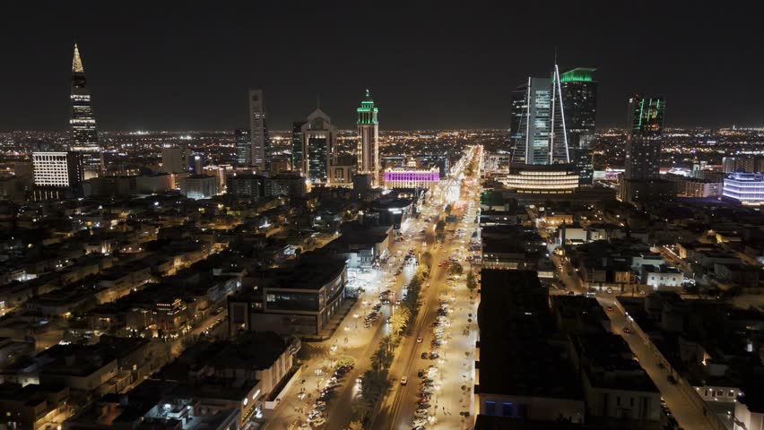 Night Cityscape of Riyadh Skyline