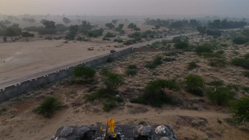 Majestic Gori Temple Aerial Exploration of Jain Heritage in Sindh, Pakistan