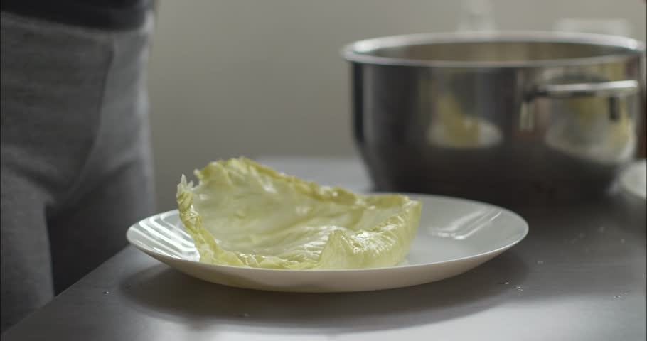 Close-up sarma stuffing at home 4K video