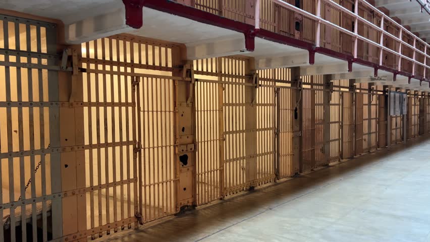 Prison on Alcatraz Island, in San Francisco Bay, interior view