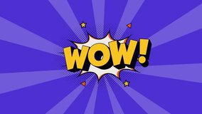 Wow - Comic Style Text Animation with Purple Background - Powered by Shutterstock - Get 15% off with code: PIKWIZARD15