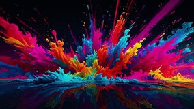 Multi-colored splashes of paint appear to explode from a central point, creating an effect of movement and energy. - Powered by Shutterstock - Get 15% off with code: PIKWIZARD15