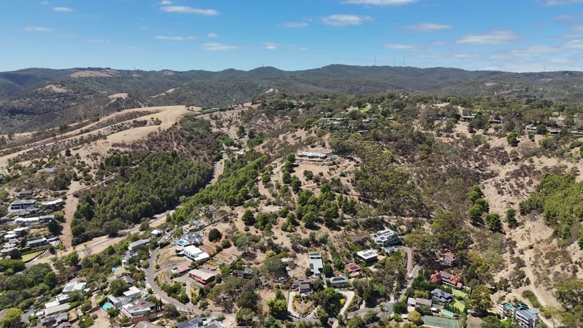 Mount Osmond Lookout, Adelaide, South Australia – Stunning 4K Aerial Drone Footage of Mountain, Hills, Scenic City Skyline, Sunset, Nature Trails, and Beautiful Landscape of Adelaide Hills Region