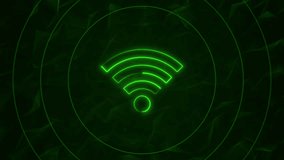 Wireless Network Wi-Fi Symbol on Green Video Animated Background - Powered by Shutterstock - Get 15% off with code: PIKWIZARD15