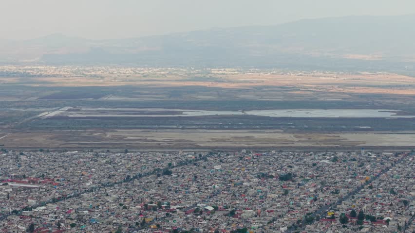 NAIM airport rising over Texcoco Lake in Mexico City