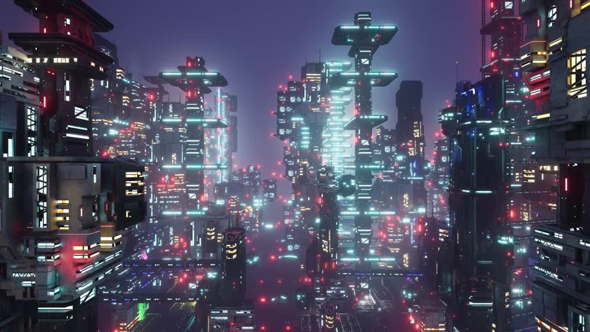 The city of the future. Technological innovations. Parallel universes.