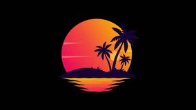 Sunset and palm trees on a beach animation - Powered by Shutterstock - Get 15% off with code: PIKWIZARD15