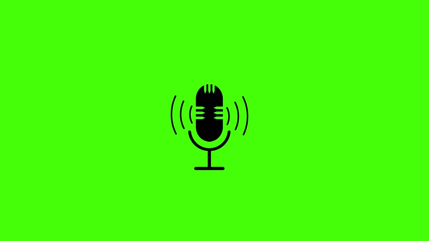 Voice Recording and Podcast Mic Icon – Animated Audio Microphone on White Background. No Recording Icon – Microphone with Prohibition Sign on White Background.