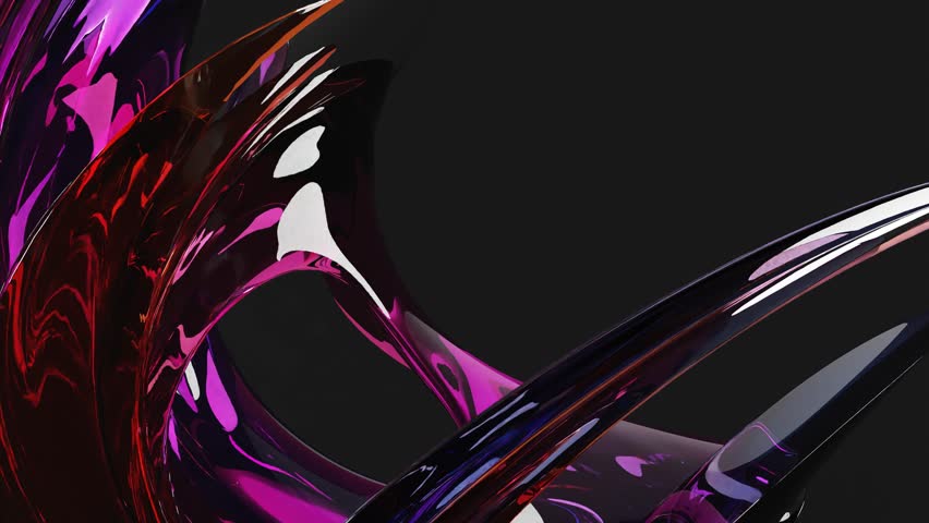 3d rendering of abstract art animation with 3d abstract moving glass transformation