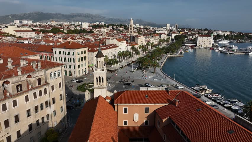 Trg Dr Franje Tudmana Public Square, Split, Drone, Reveling shot