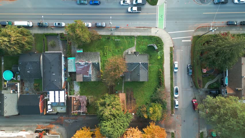 A pushout shot of a few houses in Port Coquitlam.