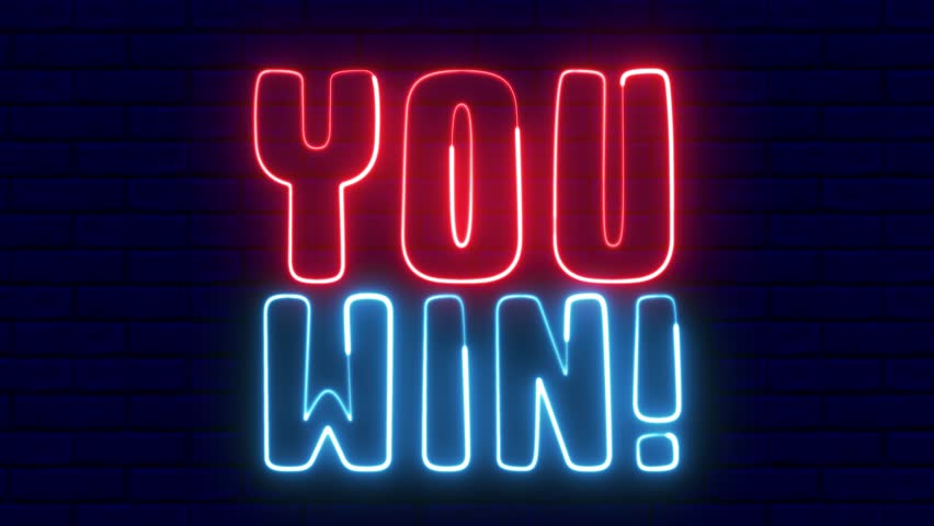 You win text font with neon light. Luminous and shimmering haze inside the letters of the text You win. You win neon sign.  - Powered by Shutterstock - Get 15% off with code: PIKWIZARD15