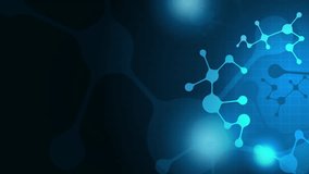 Animated dark blue background on a scientific theme. Movement of molecular structure. Graphic elements of connected circles. Looped. - Powered by Shutterstock - Get 15% off with code: PIKWIZARD15