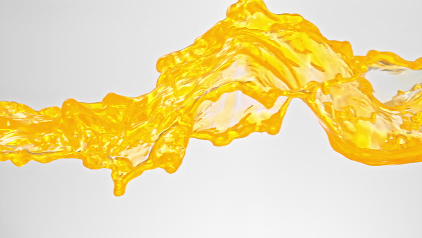 Super Slow Motion Orange Juice Splash at 1000fps, High-Speed 4K Footage on White Background