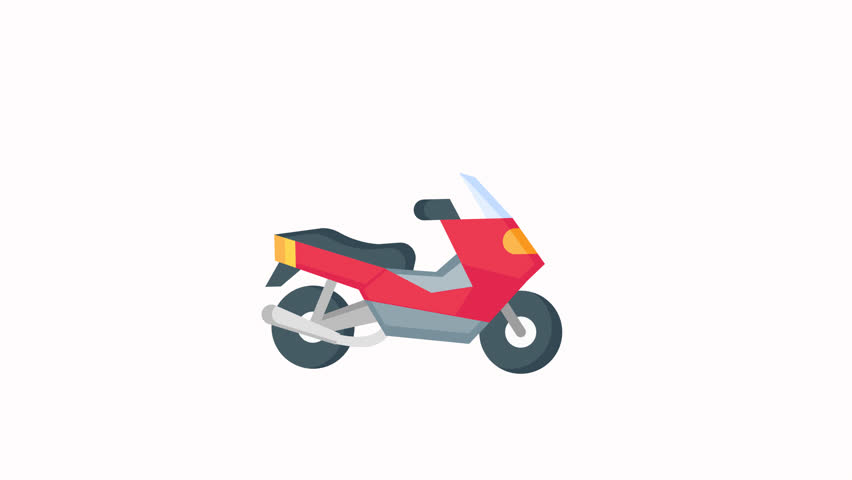 Motorcycle Animation Icon animated, animation, 4k, alpha channel, icon fo r website, application, printing, presentation, infographic and any other project.