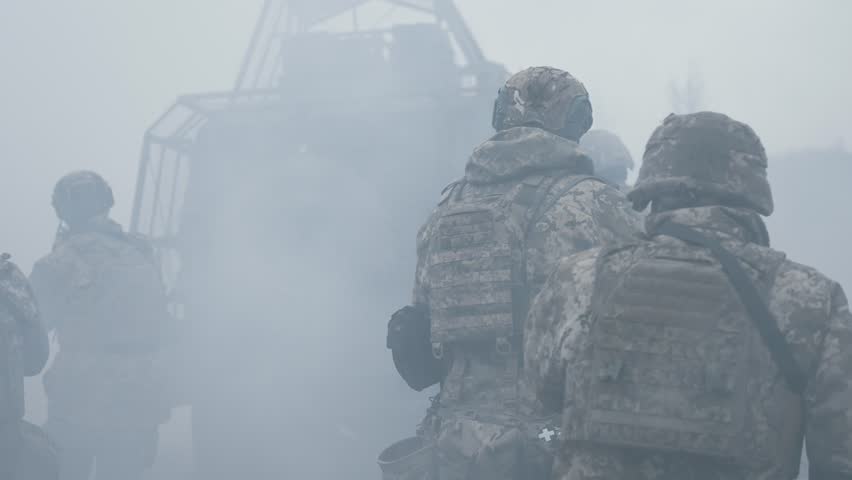 The military goes on the assault under the cover of armored vehicles