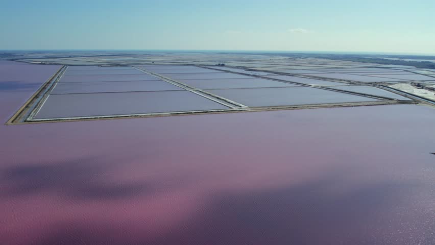 Aerial flyover above the medieval village of Aigues Mortes in Le Gard, South France