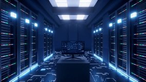 Cloud computing server room, data center showing server equipment with flickering light indicators. Artificial Intelligence Ai large model data server room cabinet, big data information storage. - Powered by Shutterstock - Get 15% off with code: PIKWIZARD15
