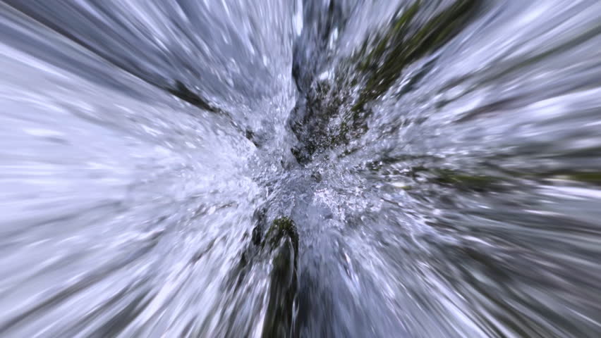 Fast Moving Liquid Fluid Vortex Wormhole Abstract Background. Rapid Stretched Water Splashes Towards Camera.