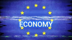 Flag of the European Union EU and disruption as a symbol of the crisis in the European economy - Powered by Shutterstock - Get 15% off with code: PIKWIZARD15