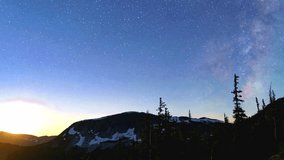 A mesmerizing time-lapse footage capturing the beauty of a starry night, showcasing the movement of stars across the sky as they create stunning celestial trails. - Powered by Shutterstock - Get 15% off with code: PIKWIZARD15