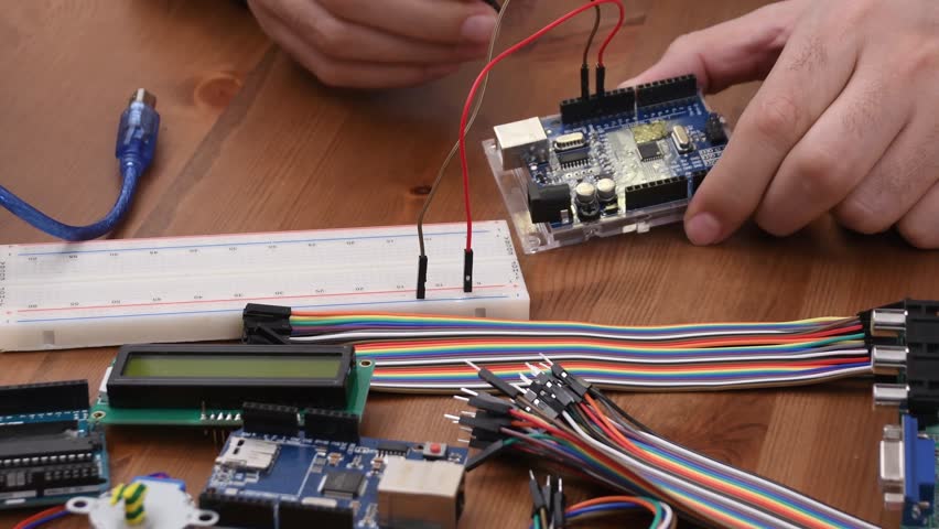 A man who creates and codes electronic circuits.