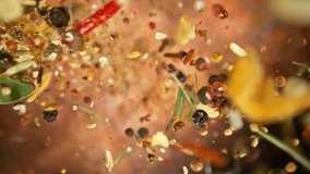 Super slow motion of rotating spices mix on black background. Ultimate realistic twister motion, studio shot. Filmed on high speed cinema camera, 1000 fps - Powered by Shutterstock - Get 15% off with code: PIKWIZARD15