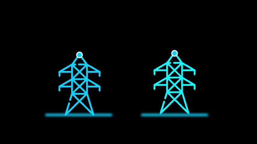 Electrical Energy Tower Icon for Power Supply, Utilities Infrastructure, and Electricity Generation Icon.