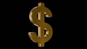 Rotating Gold Dollar Sign, Seamless Loop, Alpha Channel - Powered by Shutterstock - Get 15% off with code: PIKWIZARD15