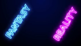 Fantasy Vs Reality Neon Text Animation. Abstract Plexus Animation With Neon Text Glowing Neon Text Motion Abstract. Fantasy And Reality Compression - Powered by Shutterstock - Get 15% off with code: PIKWIZARD15