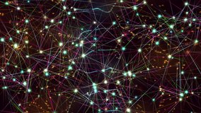 Abstract Visualization of Network Connection with Glowing Nodes. Dynamic abstract depiction of interconnected glowing nodes and lines symbolizing technology, networking, and data transmission. - Powered by Shutterstock - Get 15% off with code: PIKWIZARD15