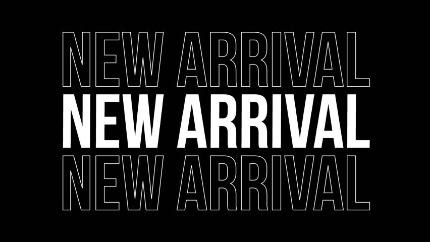 NEW ARRIVAL text animation. Transparent  Background